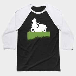 Bigfoot Mowing the Lawn Baseball T-Shirt